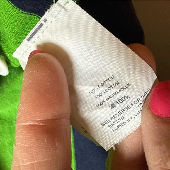 J.Crew Women’s XXXS Green & Navy Striped Rugby Shirt 100% Cotton - Picture 6 of 6